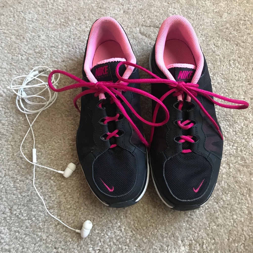 Nike black and pink gym shoes